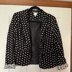 Lauren Conrad black and white polka dot blazer